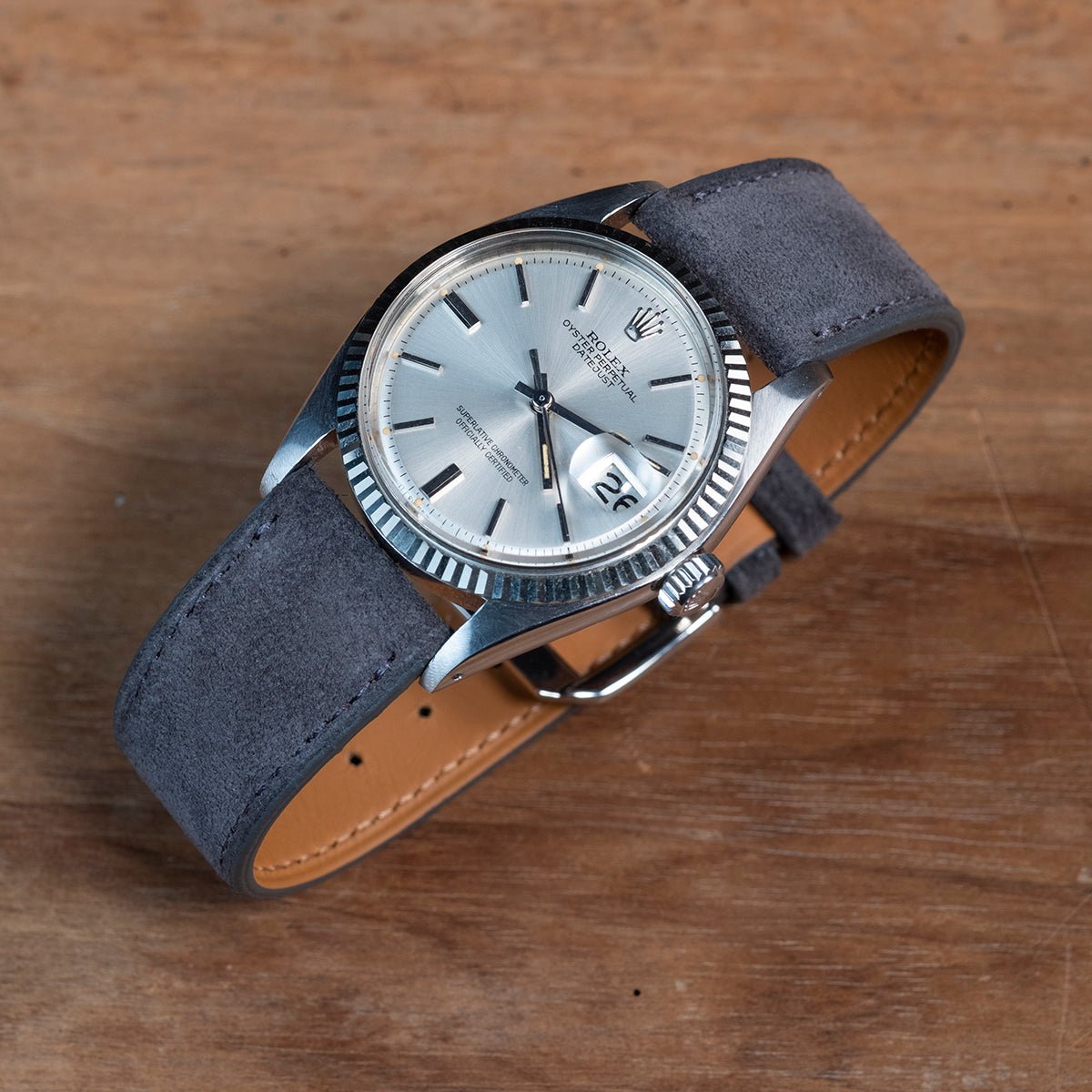 Grey suede hot sale watch strap