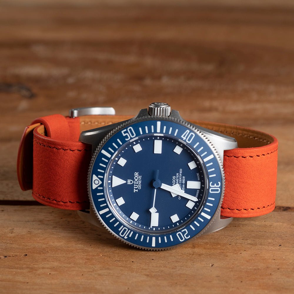 Watch Strap MN Nubuck orange Atelier romane