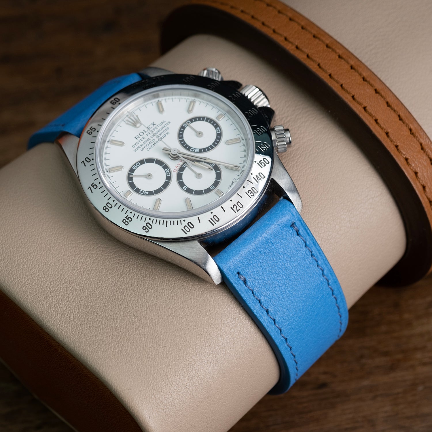 Light blue clearance leather watch strap