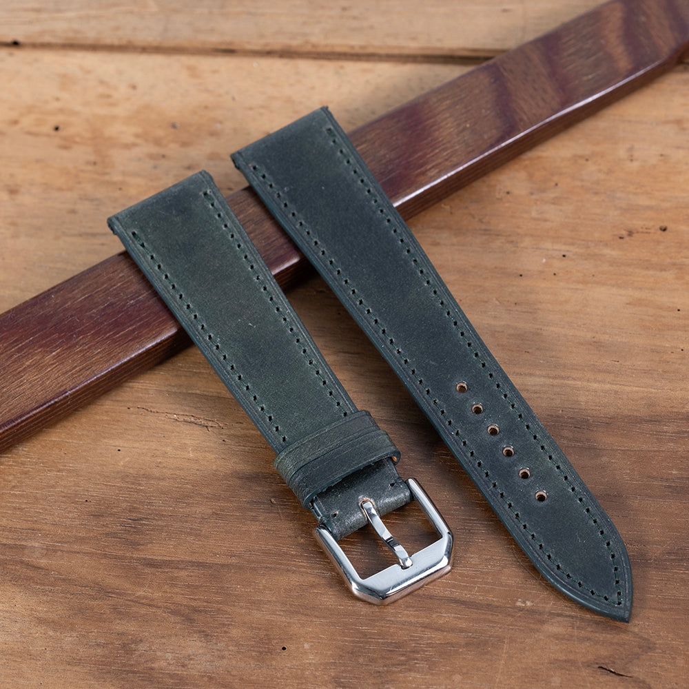 Watch Strap Shell cordovan green marbled