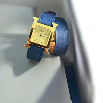 Watch Strap Double Tour Calf Blue